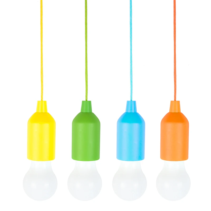 colorful pull-rope Portable LED Pull Cord light Bulb Outdoor garden camping lantern hanging rope lamp home decor