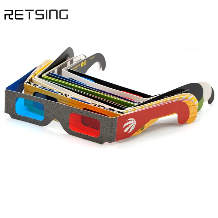 DVD Red Cyan Glasses Paper Printing Brand Logo 3D Movies Glasses