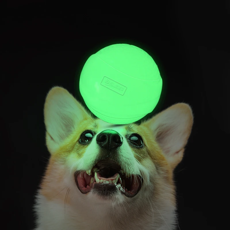 Indestructible Durable Glowing in the dark Ultra bounce solid core plastic pet cat interactive ball Rubber dog chew toys