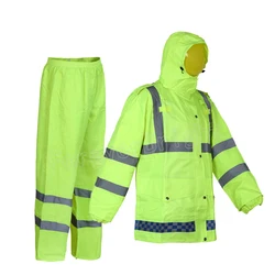 Wholesale low price full body motorcycle waterproof rain suits with reflective stripe