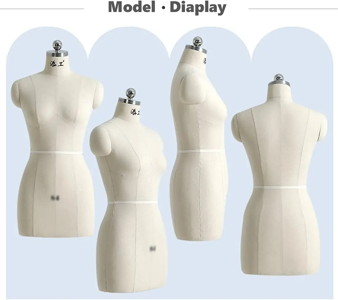 Mannequins  Female Torso for Sewing, Wheeled Half Dress Form for Women Jewelry Wedding Dress Lingerie