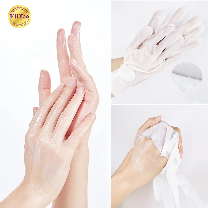 Private logo  aloe scent anti wrinkle moisturizing hand mask gloves collagen hand skin care