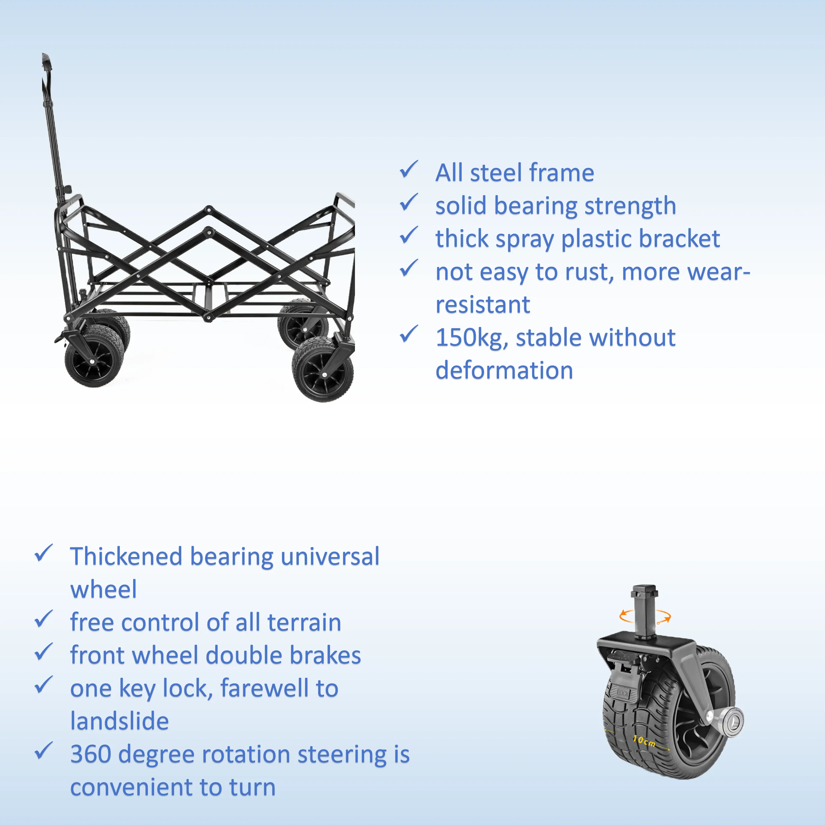 Wholesale Outdoor Garden Beach Trolley fishing folding Camping Cart Wagon Portable Shopping tour hand luggage Cart Trolleys