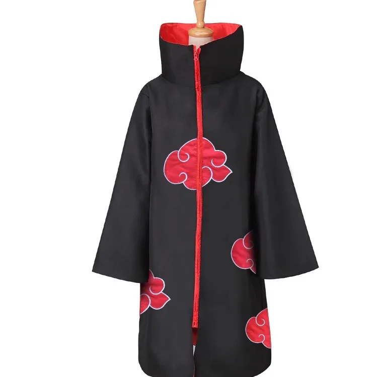 Hot Sale japanese Anime Akatsuki Uchiha Itachi Cosplay Costume Cloak Cape in Halloween Christmas Party