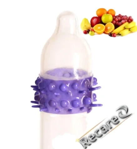 Glans sheath Super Thin Real Touch Vagina Stimulation Natural Latex Male  flower thorns covers Condoms