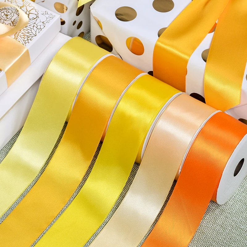 Factory Wholesale Gift Stocked 100% Polyester 38 mm Single Face Satin Ribbon for Custom Logo and Print Different Patterns