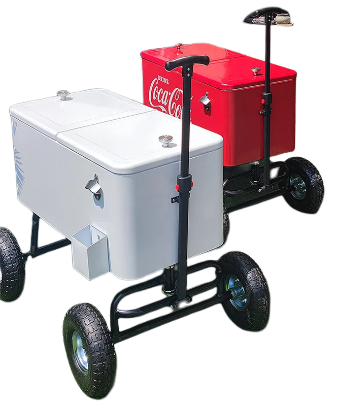 80L Trolley Rolling Retro Style Metal Bucket Incubator Portable Outdoor Camping Fishing Picnic Drink Insulated Ice Box