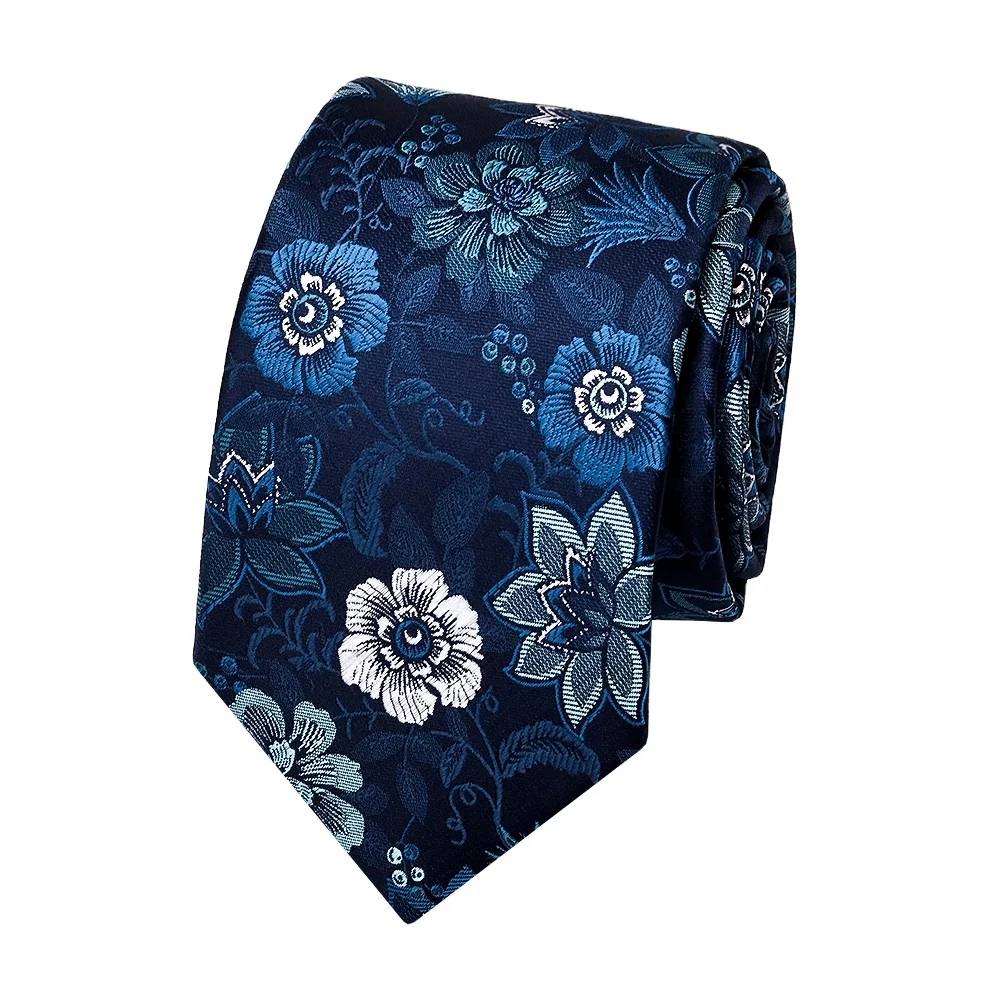 YiLi Customized Handmade Luxury Men Eco Recyclable Polyester Material Floral Jacquard Woven Cheap Necktie