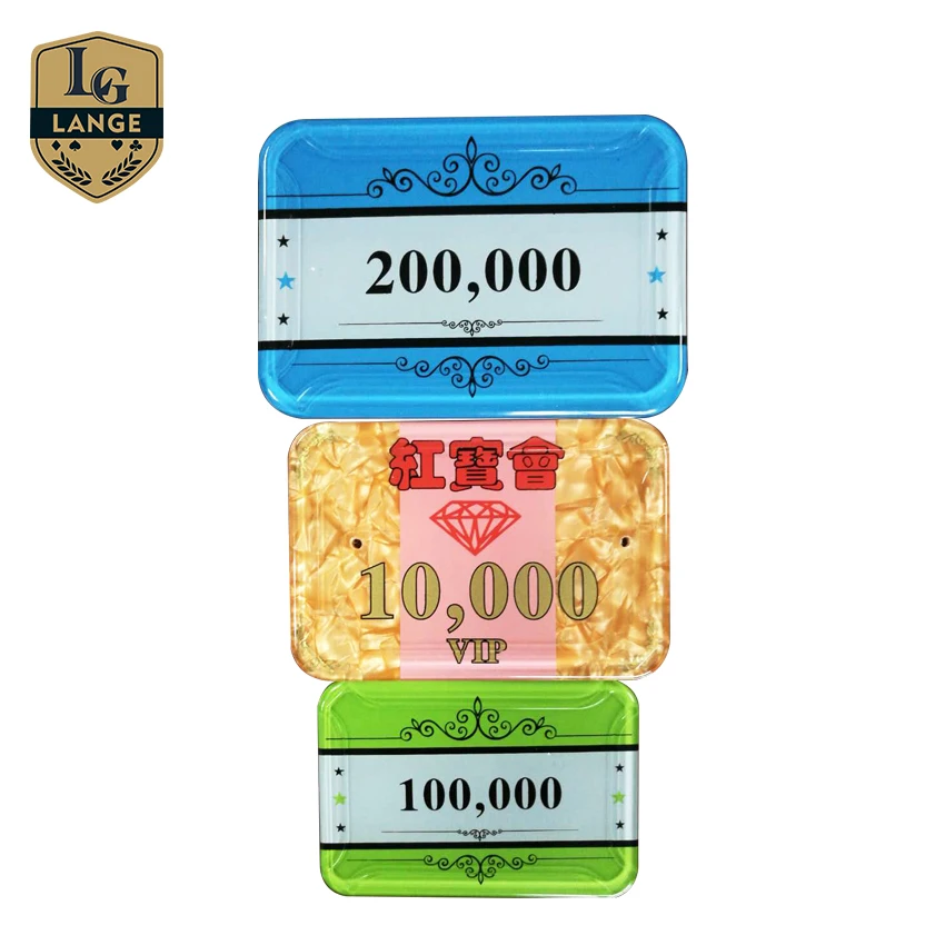 Professional Casino Acrylic Plaque Custom Hot Stamp Poker Chips with Logo Value