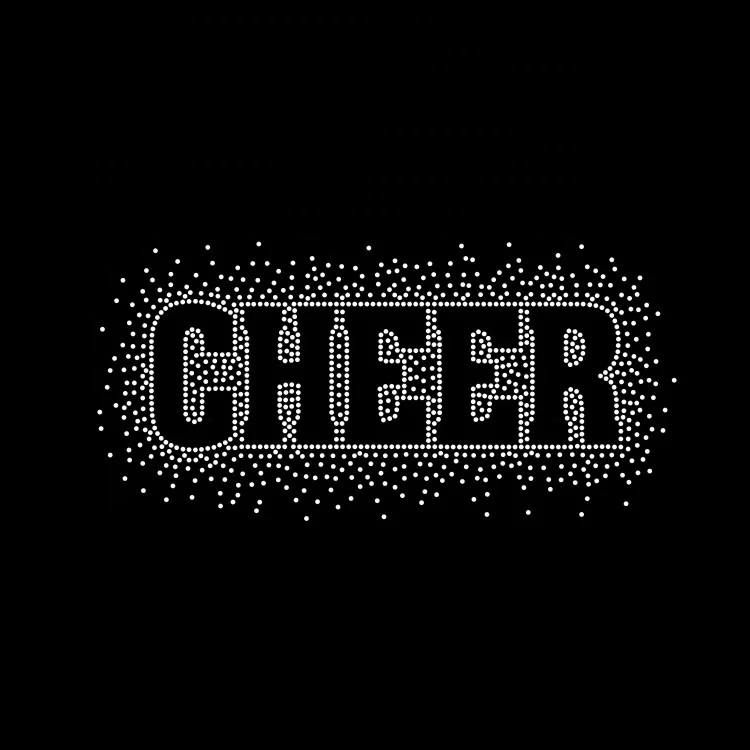 Best Selling Cheer Hot Fix Rhinestone Transfer Designs For T Shirts