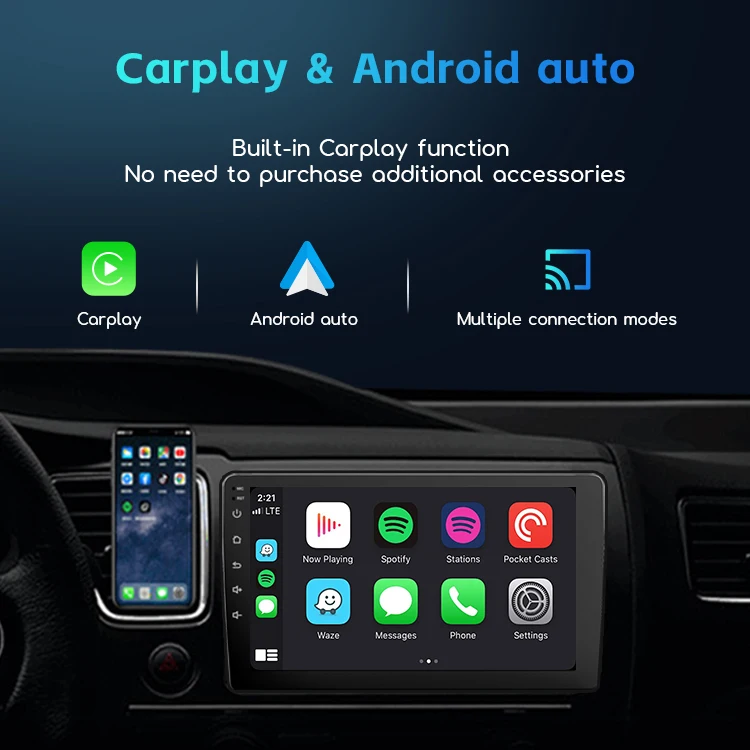Zmecar 10 Inch Double Din Android Car Radio Cd Player Android Screen Android Auto Wireless Carplay Screen For Vw Crafter Stereo