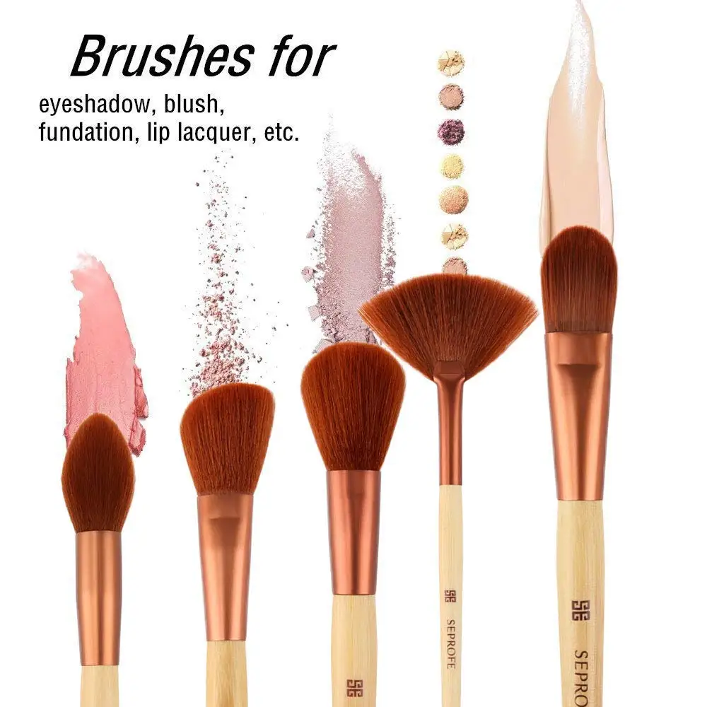 10Pcs Make Up Brush Kit  Kabuki Powder Foundation Contour Blush Concealer Eye Shadow Blending Liner Makeup Brush Set