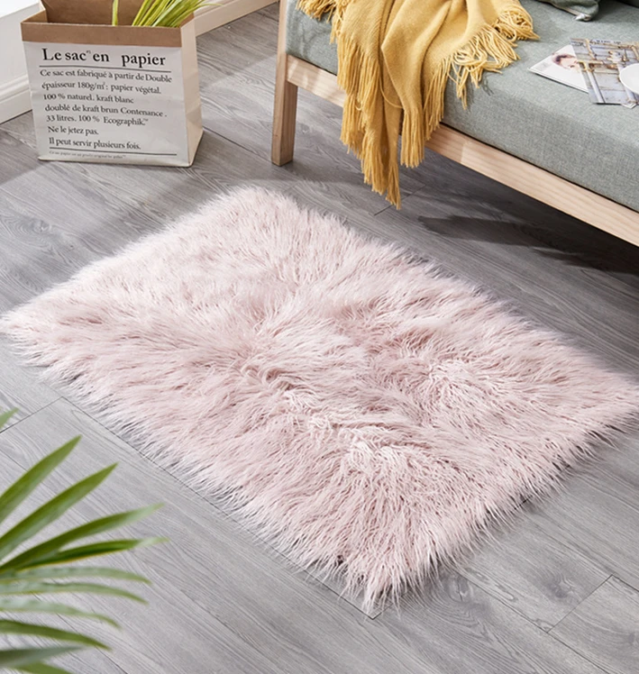 Long Hair White Fluffy Curly Faux Fur Throw Rug Luxury Soft Cozy Decorative Fuzzy Blanket Sofa Bedroom