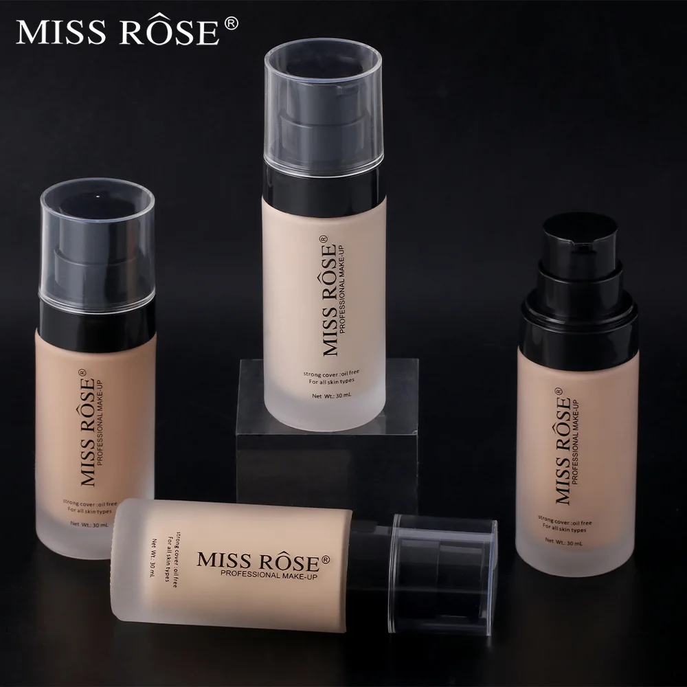 MISS ROSE 30ml Matte Liquid Foundation Maquiagem perfect Makeup Foundation Waterproof Maquillaje private label liquid foundation