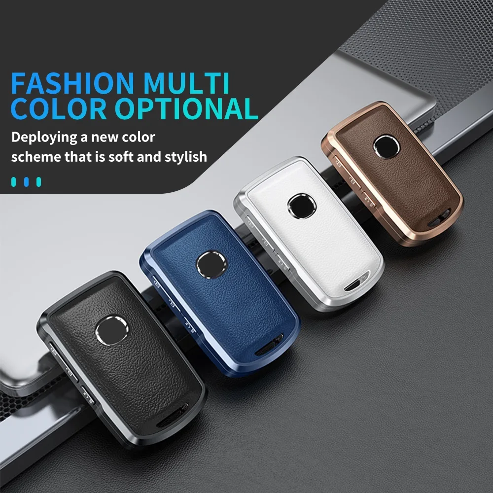 New Aluminum Leather Car Key Case Cover for Mazda 3 2020 2019 Alexa 3 CX4 CX5 CX8 19-up Keychain Accessories Protective Function