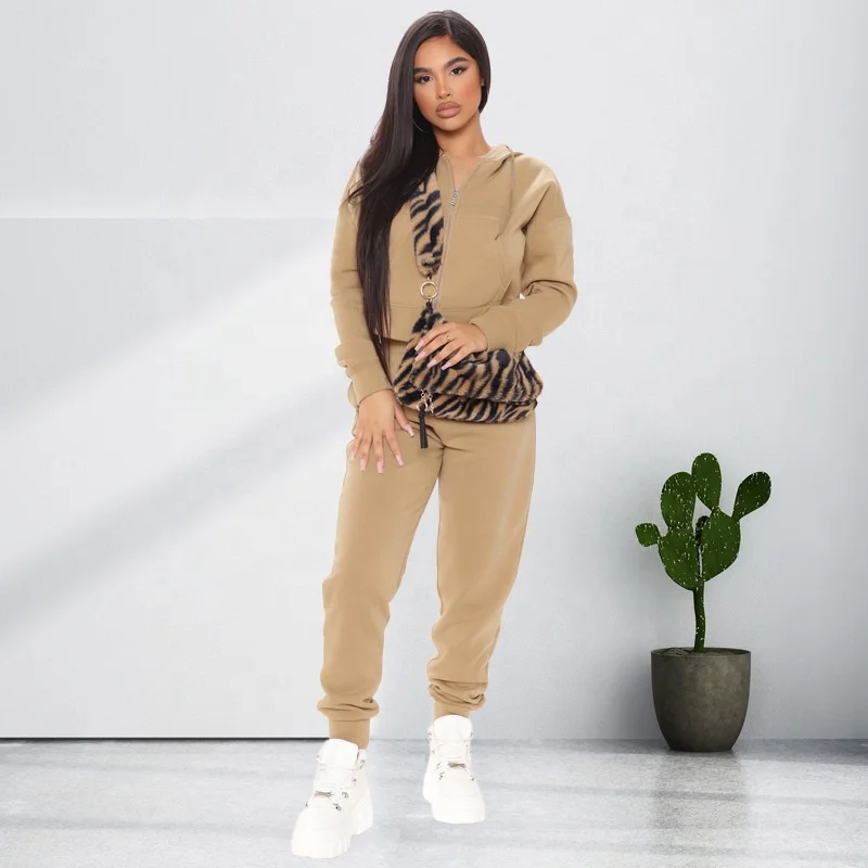 Winter clothes for women two piece set hooded jacket women athletic wear sets jogging sweater two piece sport set women clothing