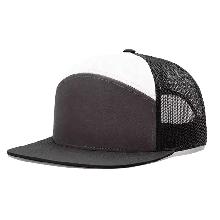 Custom Quality 7 Panel Flat Brim Rubber Patch Logo Sport Snapback Cap,Water Resistant Laser Cut Hole Perforated Hat