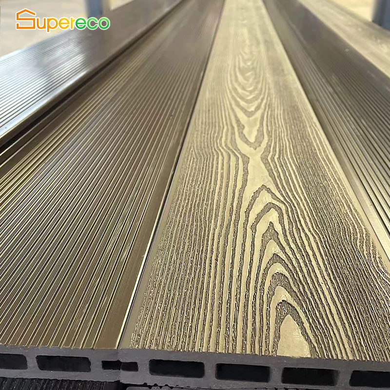 Supereco Exterior Outside Fireproof Wpc Decking Composite Wood Plastic Co-Extrusion Decking For Garden Patio