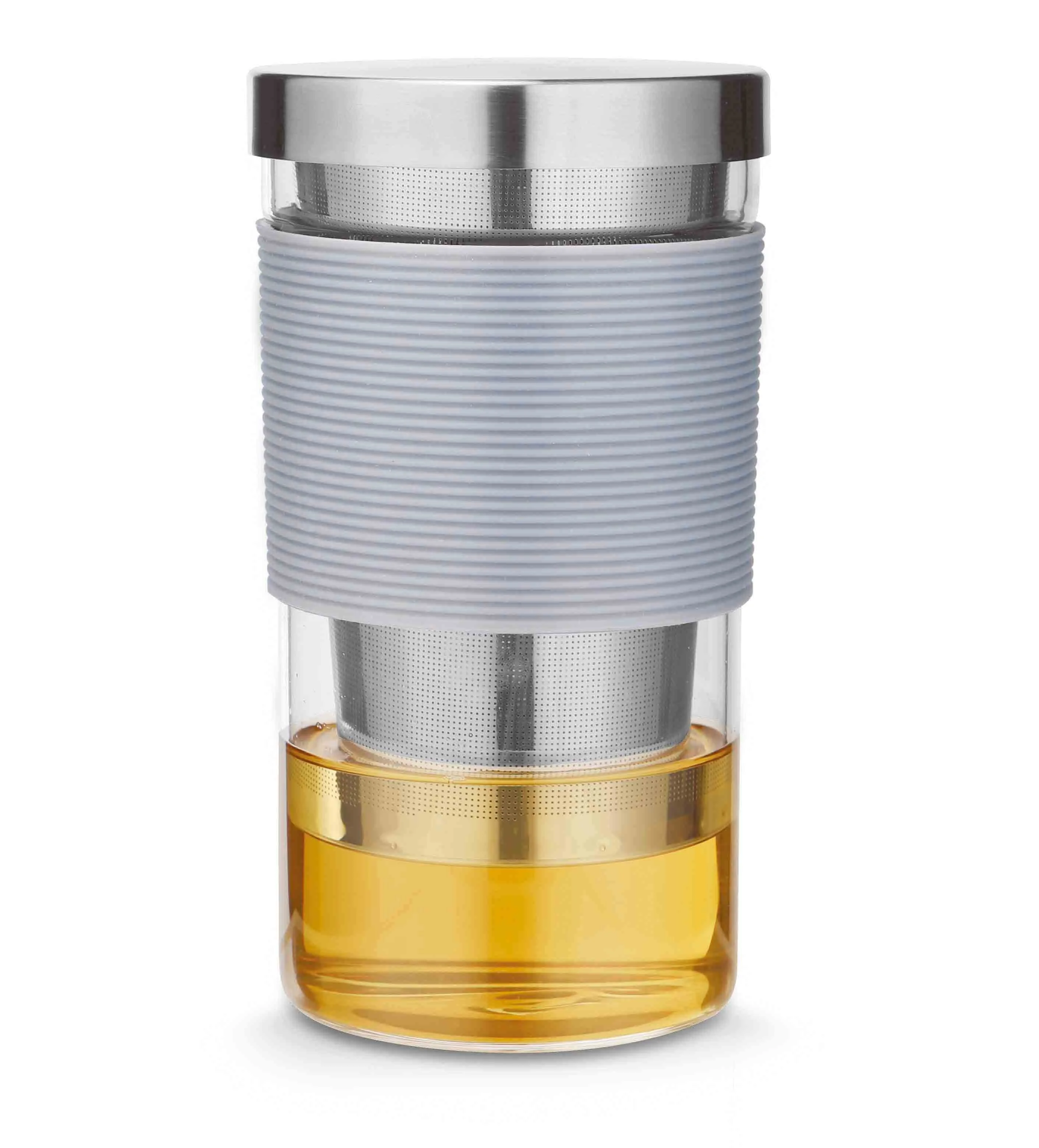 2022 New design high quality home goods office personal use heat resistant glass mug glass tea infuser mug gift tea set