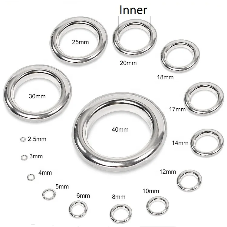 Shoes bags Round Metal Eyelets sizes from 2.5mm to 40mm popular use in Brass Stainless Steel Iron materials