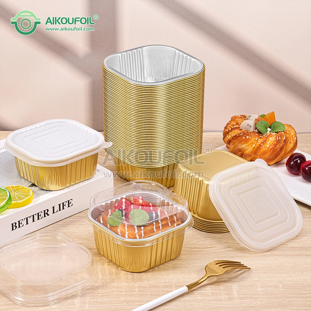 Disposable aluminum foil colorful cake pan Christmas silicon tulip muffin Ovensafe aluminum containers