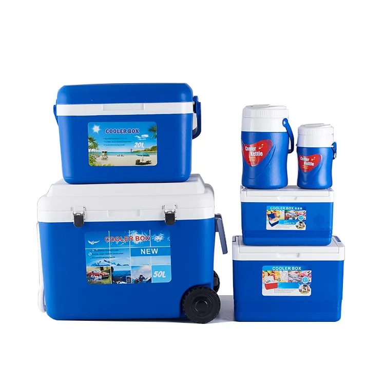 8L 20L 50L Set Plastic Outdoor Camping  Ice Cooler Box With Wheels