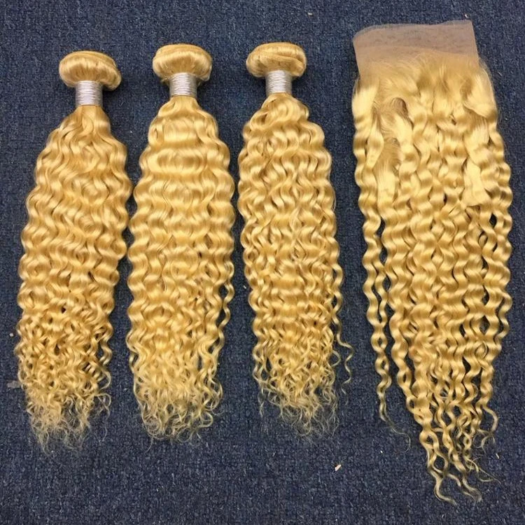 Amara blonde gold 613 human hair vendors straight 613 raw virgin hair bundles lace closure frontal with small knot fast in stock