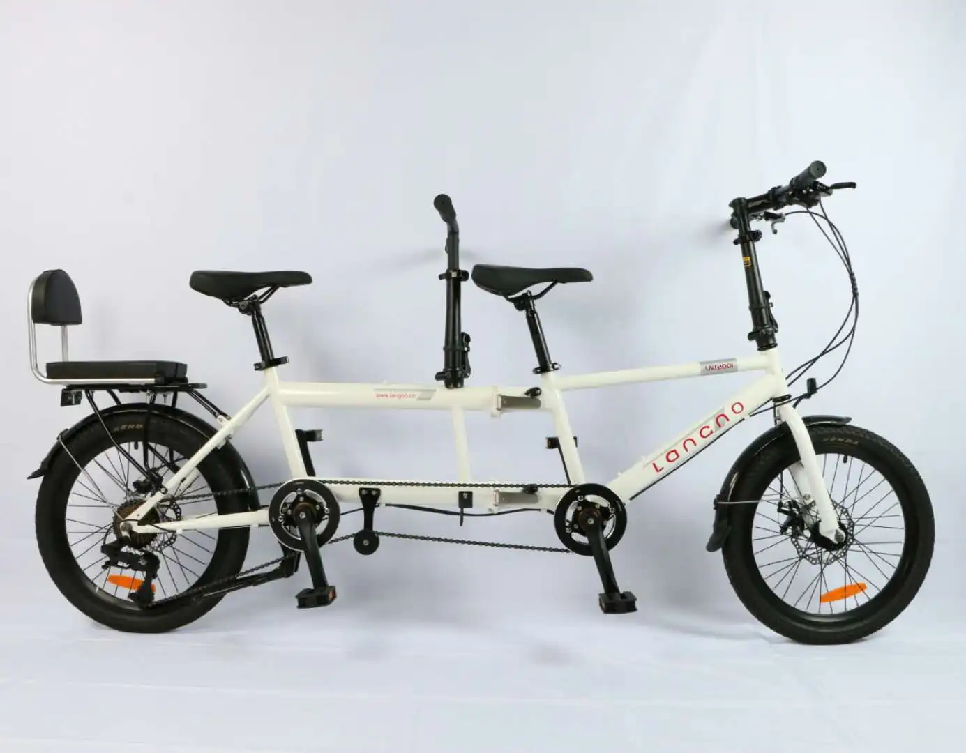 20 inch tandem bicycle folding bike with double seats and independent pedals to ride
