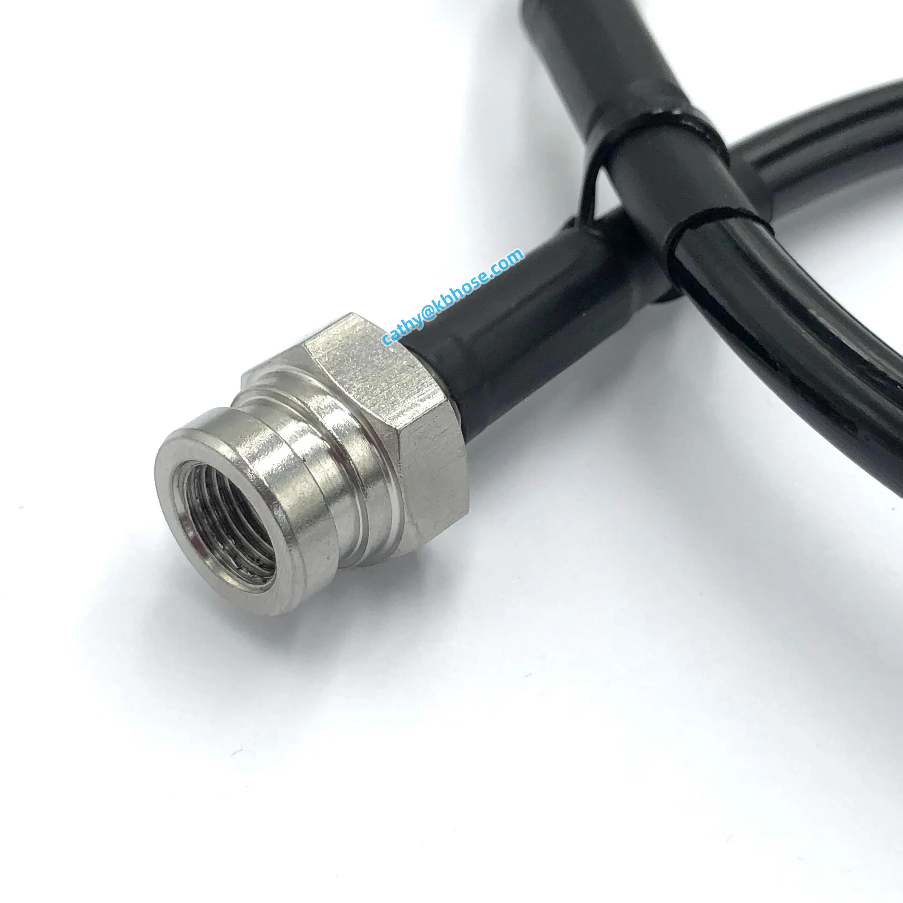 3AN AN-3 Stainless steel braided nylon/ptfe brake oil hose line with 28degree crimp banjo female brake fittings