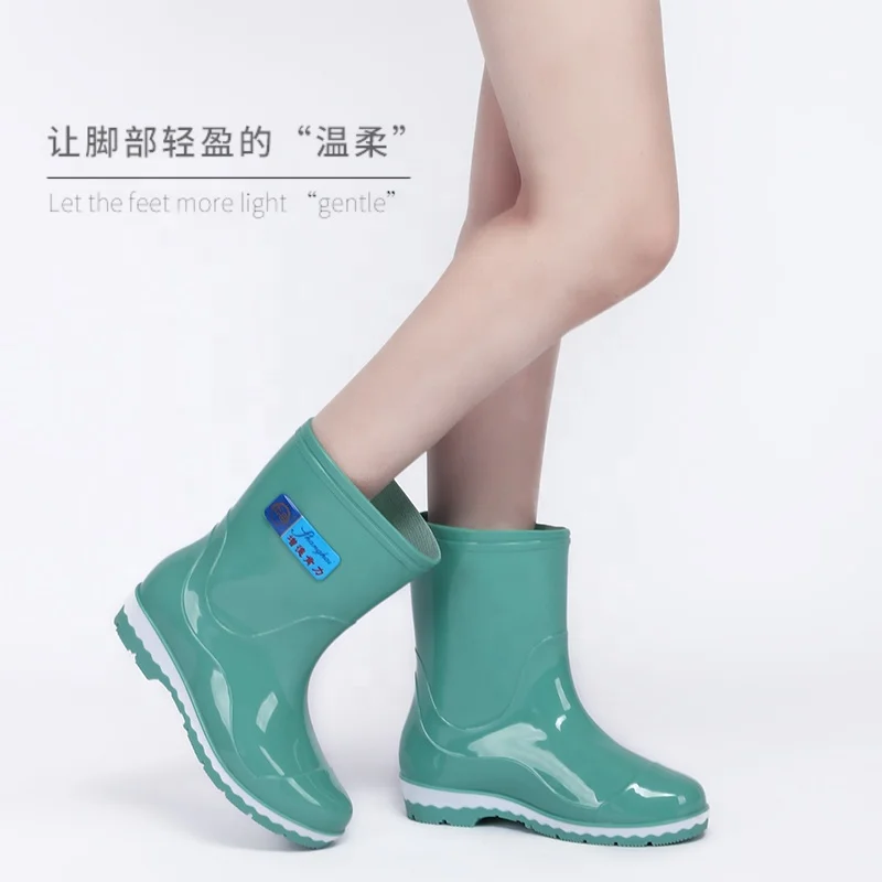 
Rubber Fashion Working Waterproof Pvc Short Ankle Girl Glitter for Women Ladies Cheap Rain Boots 