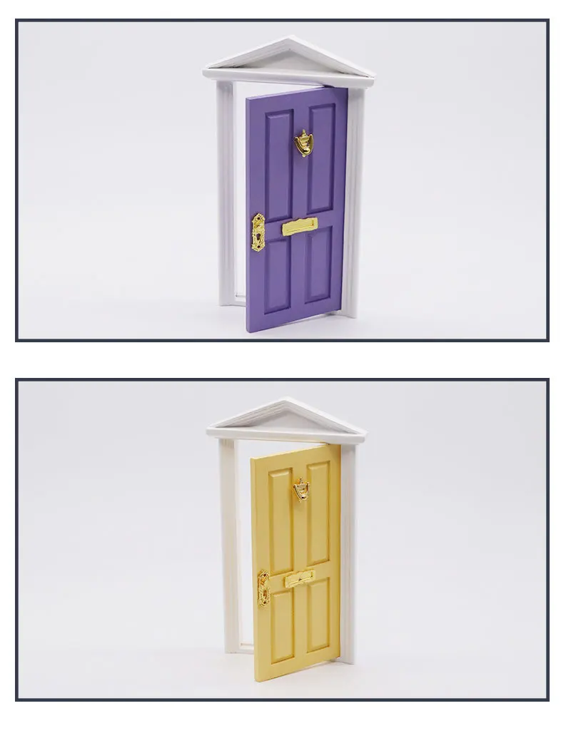 1:12 Mini Doll House Accessories DOLLHOUSE Furniture Door Color Spire Villa Door real hardware door