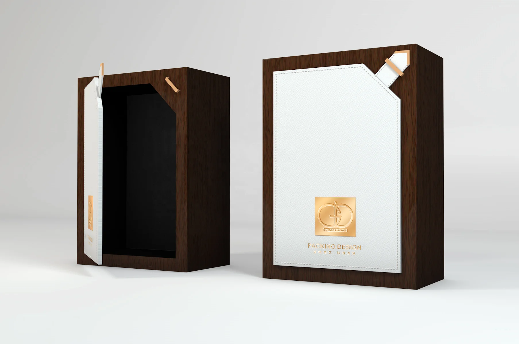 Luxury Customized Package for Perfume Packaging Crepe Paper Rigid Box with Leather Buckle Cosmetic  Gift Box