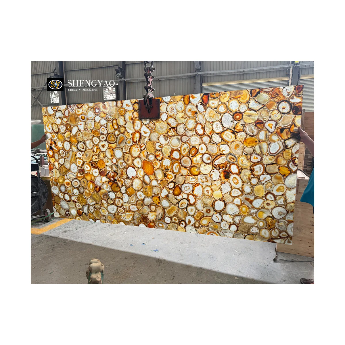 1600*3200mm Large Size Polished Brown Agate Stone Background Wall Onyx Geode Wall Panel