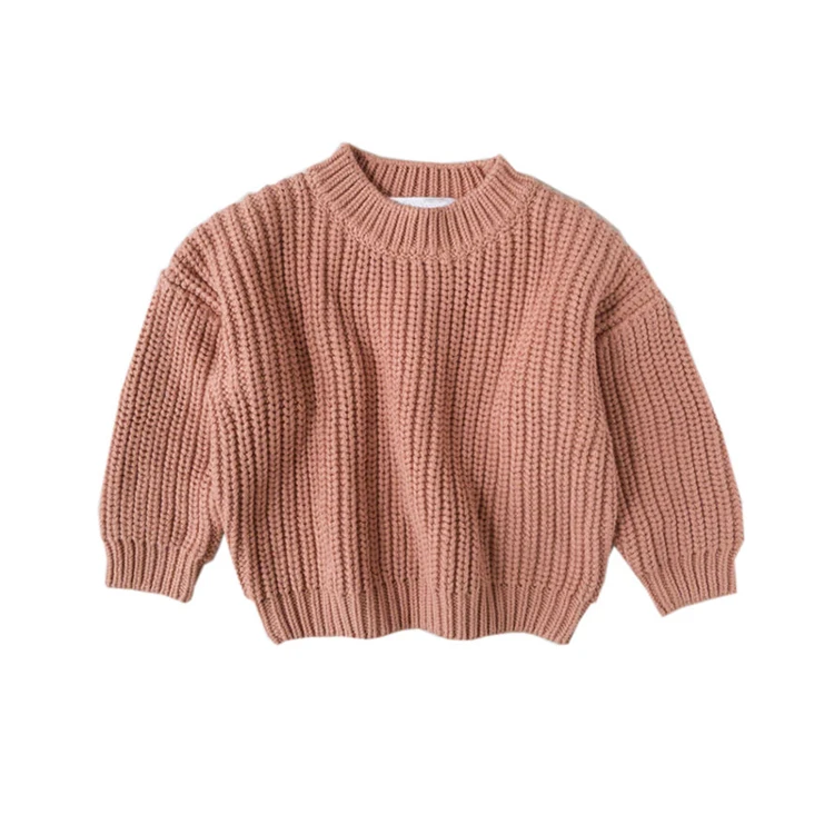 Fashion Casual Baby Girl Winter Cotton Chunky Knitted Sweater Custom Newborn Unisex Baby Pullover Sweater