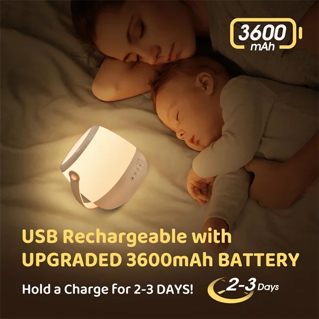 Onefire Baby Projector Night Light 12 Soothing White Noise Machine Kids Night Light Projector 16 Colors Portable Sound Soother