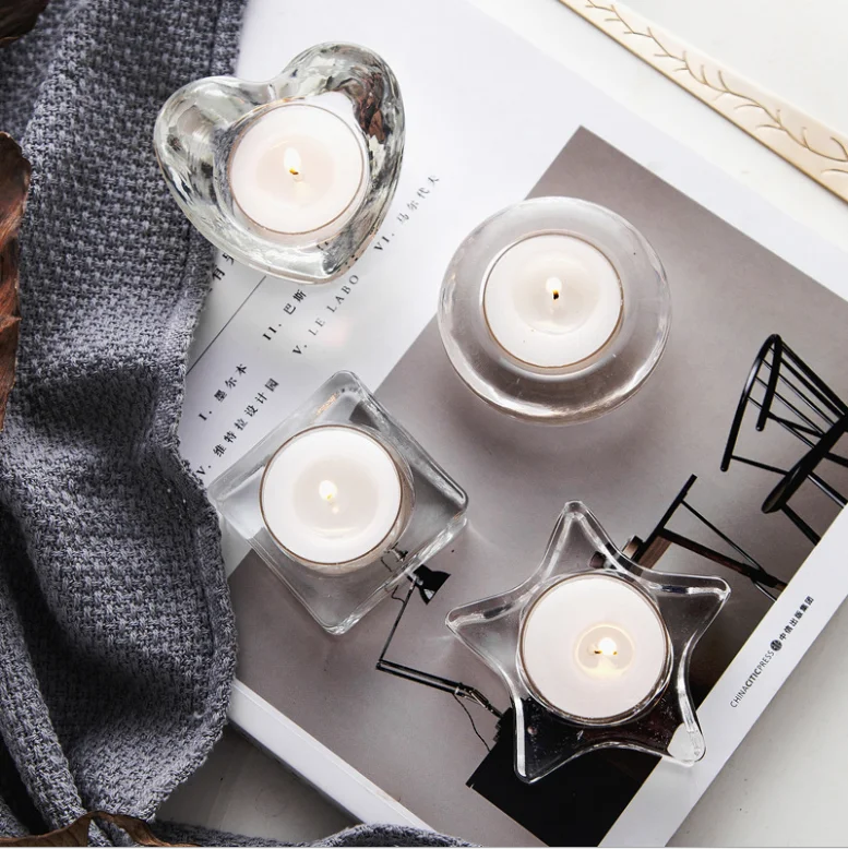 Personalized Nordic Romantic Wholesale Custom  Crystal Candle Holder With For Home Pub Party Wedding Decoration