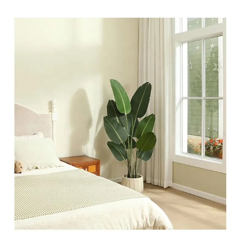 Haihong artificial plant decoration artificial strelitzia banana palm travelers bird of paradise palm for coffee shop home deco