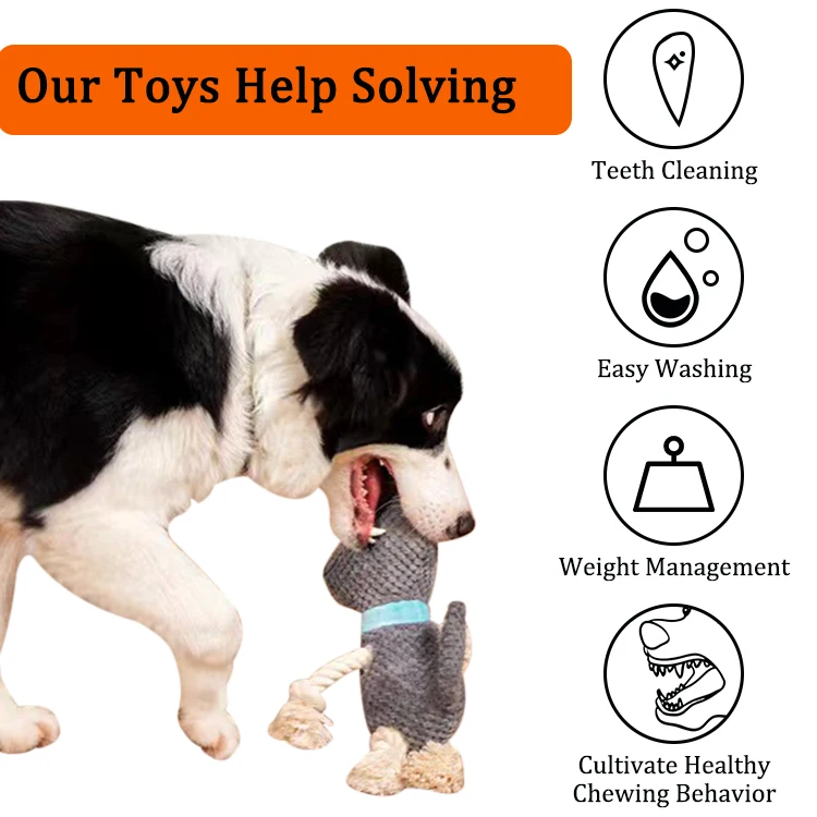 Famicheer Cheap Cute Animal Shape Dog Plush Stuffed Chew Toy With Squeaker