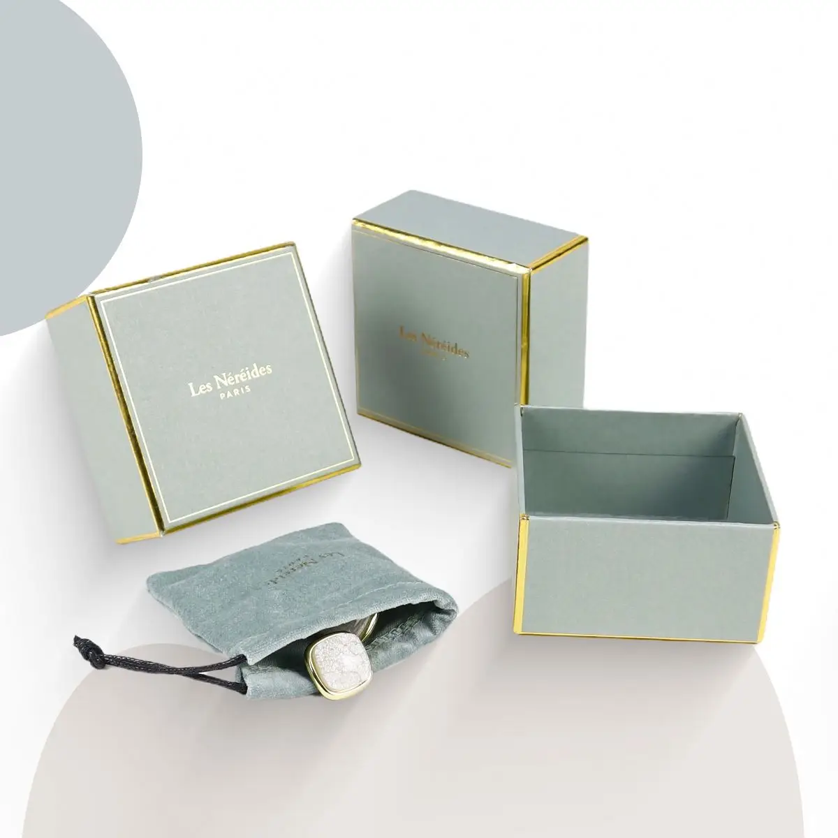 Brass and Glass Jewelry Box Display Organizer Clear Box Rings Bracelet Golden Organizer for Wedding Anniversary