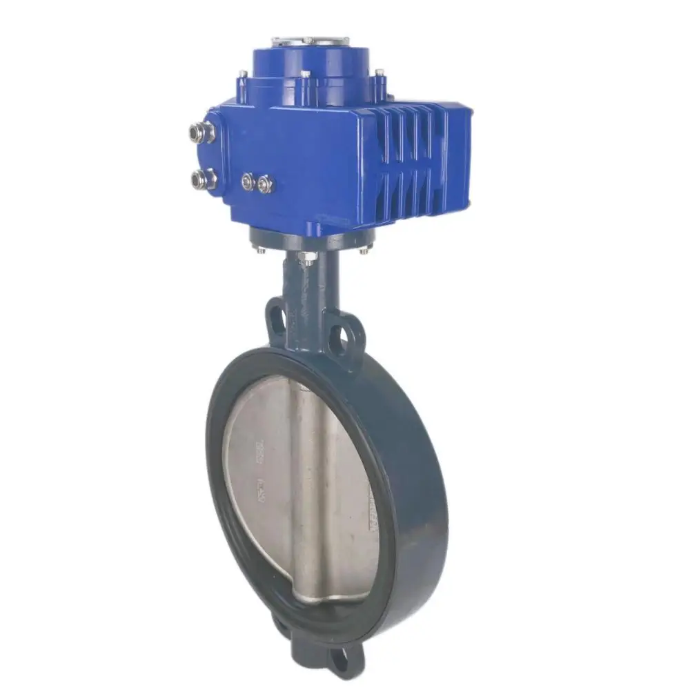 Dn 200 Gearbox With Spindle 6 Inch wafer motorized butterfly valve with electric actuator