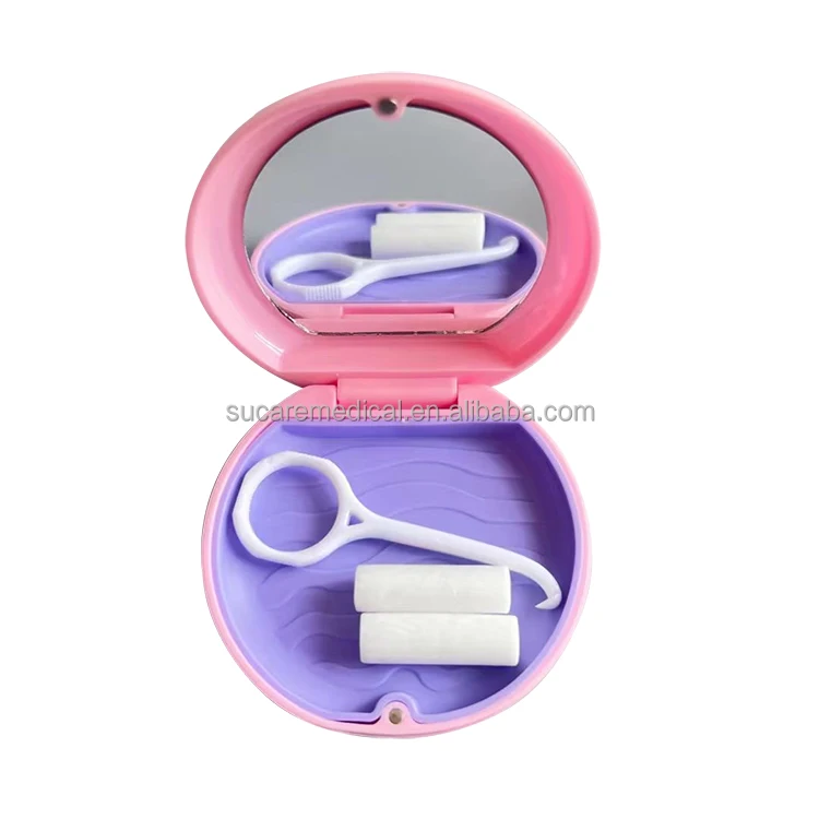 Colorful Dental Clinic Magnetic Lock Orthodontic Invisible Aligner Case with/without Mirror