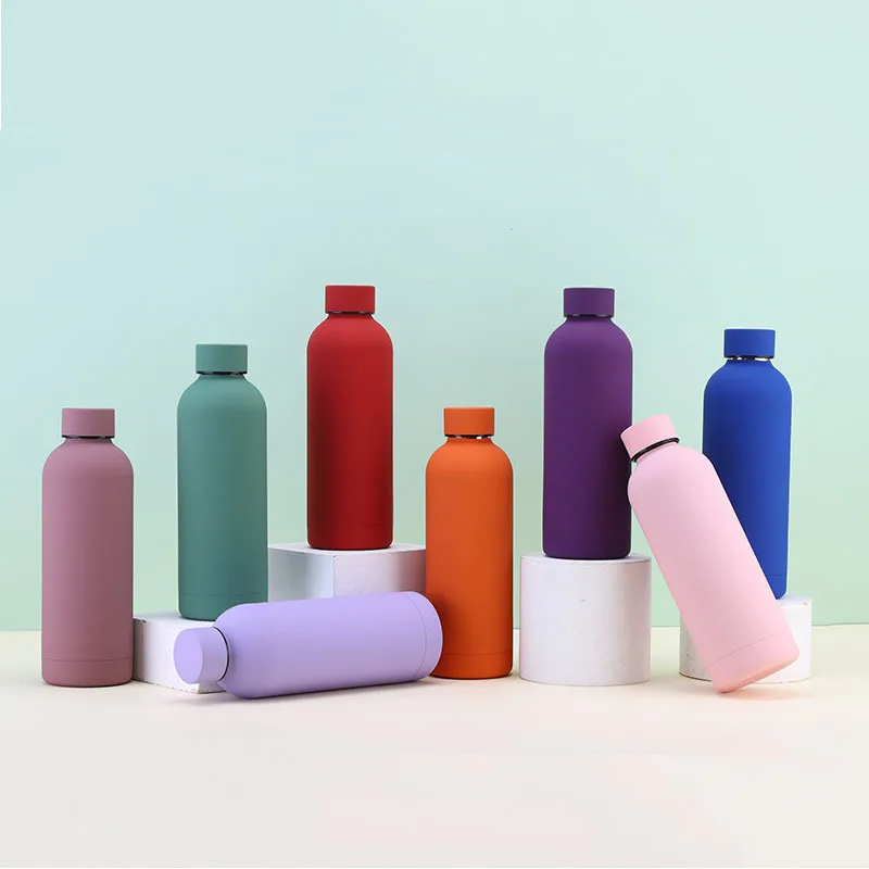 rubber painting gym sport bottle thermo Custom Logo Double Wall Metal Stainless Steel smart water bottle in bulk 750ml 500ml