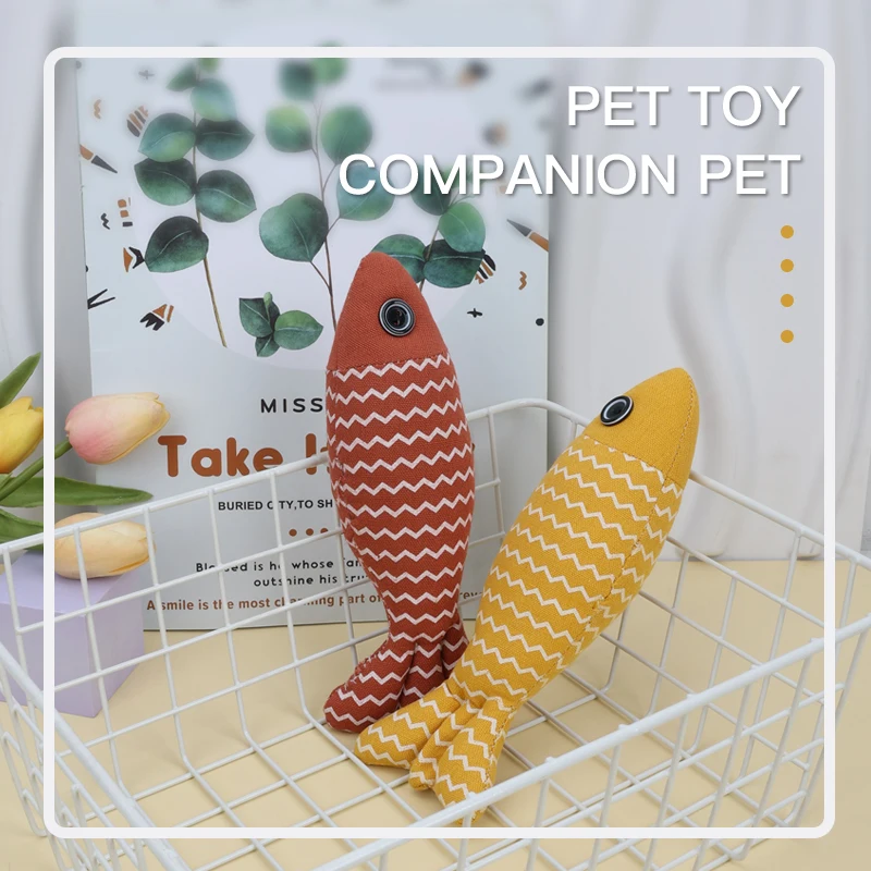 Factory Wholesale Custom Logo Interactive Cat Fish Nip Toy With Catnip