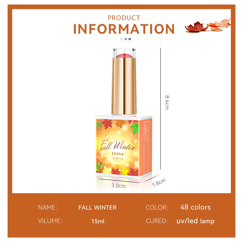 JTING Newest Arrival Fall Winter Season Nail Gel Polish Collection 48colors Set Box with Free Color Book OEM Free Samples Design
