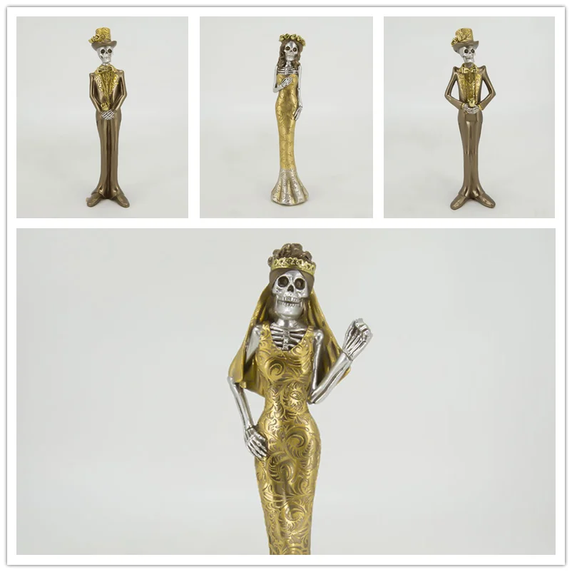 Jiayi Ebros Love Never Dies Couple Day of The Dead Skeleton Bride Groom Figurine