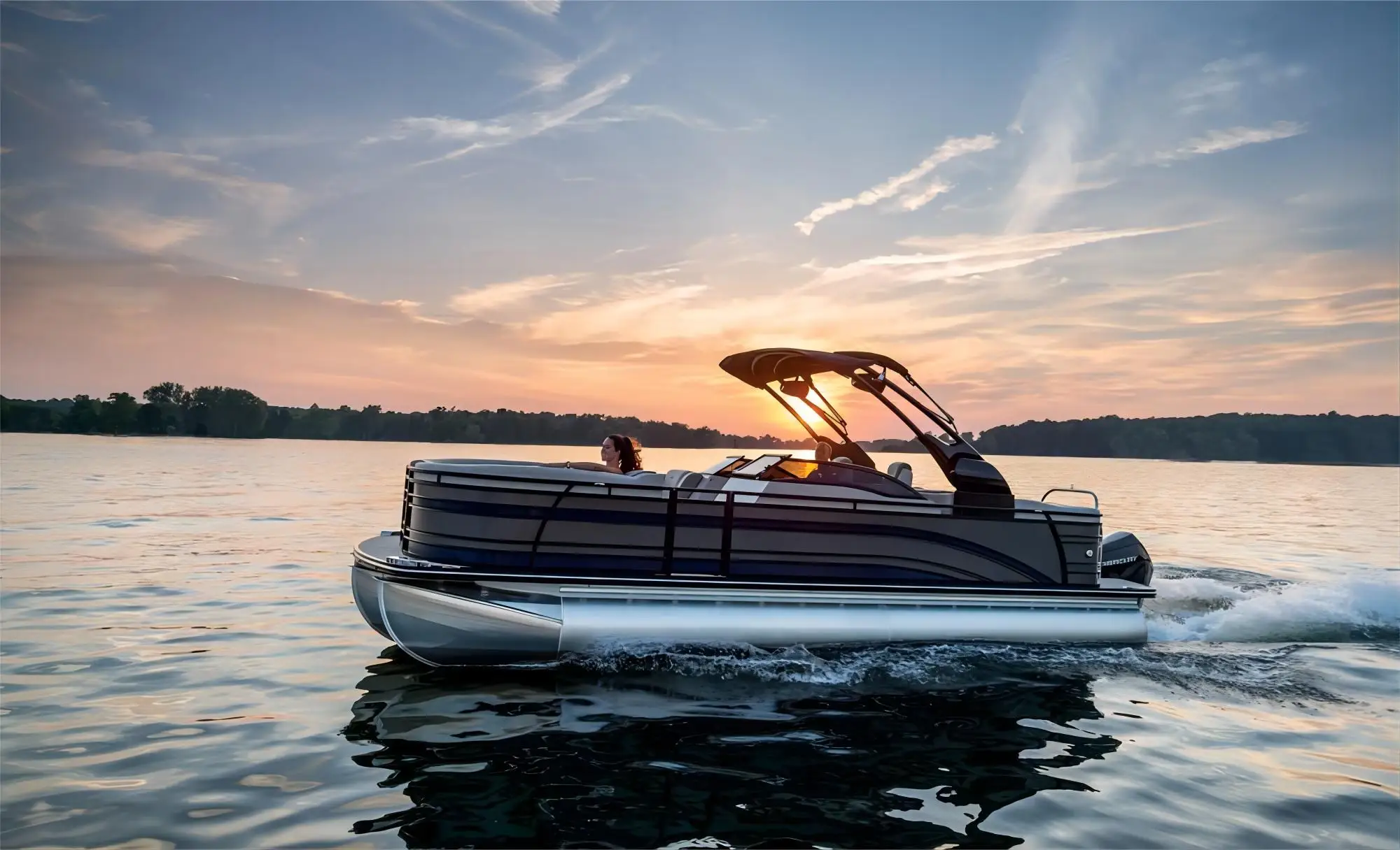 Ecocampor Luxury Aluminum Pontoon Boat for Water Entertainment Hot Selling Party Boat with Engine Combo Set for Fishing in Lakes