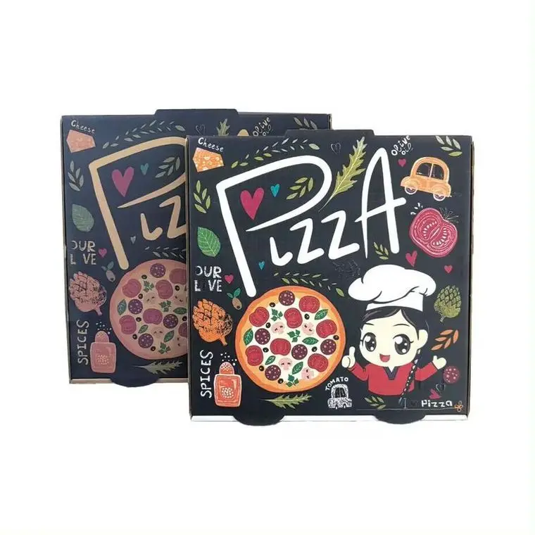 Cheap white brown pizza box Standard size pizza delivery box with logo Cardboard Takeaway Pizza Box