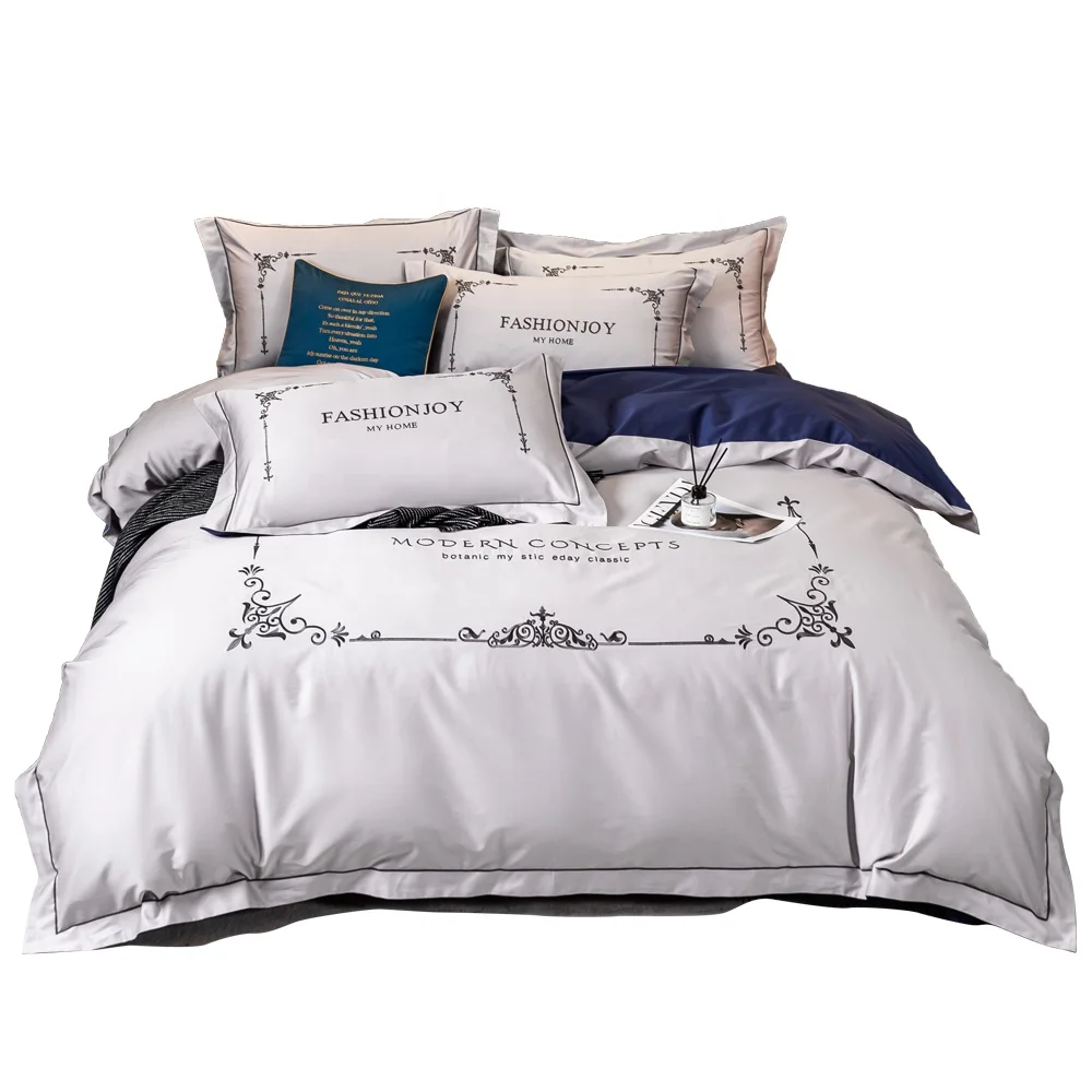 Wholesale cotton hotel bed linen sheet set pillowcase for 5 star hotel woven luxury home bedding