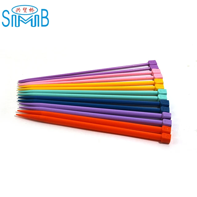 popular hotsale 25cm single point plastic knitting needles 4.0mm-10.0mm set knitting tools