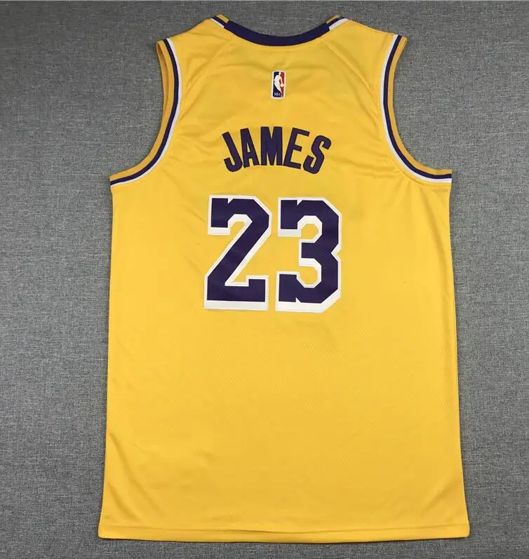 Best Seller Basketball Player Jersey James 23 Yellow Stitched Jersey For Man And kids